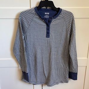 Women’s Duluth Trading Co Striped Navy Henley